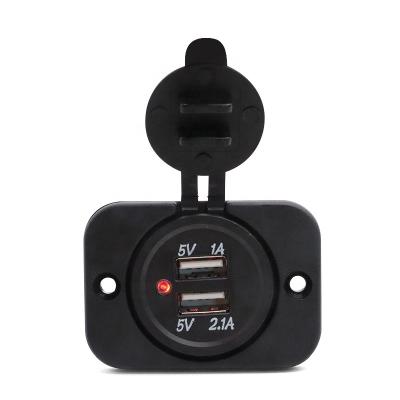 China Cars WattBons Car Dual USB Charger Dual Port  USB Car Charger Socket Power Outlet Panel for Cars Boats Marine RVs for sale