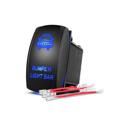 China Sturdy and durable WattBons Bumper Light Bar Marine Rocker Switch Led light Bar 5 Pin Laser On/Off Switch 20A/12V 10A/24V Switch jumper wires set for sale