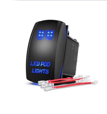 China Sturdy and durable WattBons LED POD Lights Rocker Switches  5Pin Laser On/Off switches 20A/12V 10A/24V with Jumper Wires for CarsTrucks RVs for sale