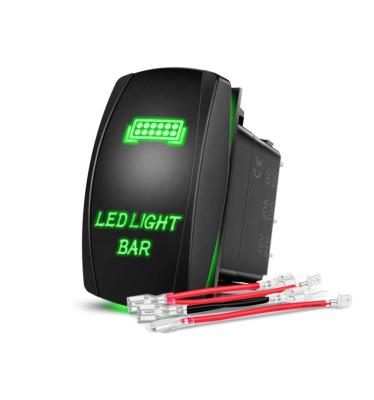 China Sturdy and durable WattBons LED Light Bar Car Rocker Switch 5Pin Laser On/Off LED Light Illuminated Switch Jumper Wires Set for Jeep Boat Trucks for sale