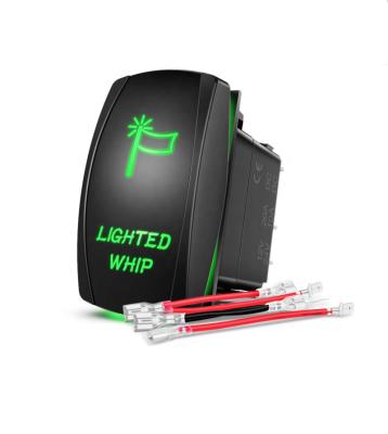 China Sturdy and durable WattBons Lighted Whip Boat Car Rocker Switch LED Light Bar 5Pin  On/Off LED Light Switch jumper wires set for Jeep Boat Trucks for sale