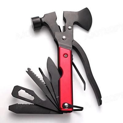 China Multifunctional Hammer Camping Gear Multitool Survival Gear Emergency Escape Tool with Axe, Hammer, Pliers, Knife, Bottle Opener for sale