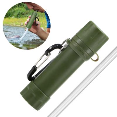 China ABS AJOTEQPT Mini Portable Personal Water Filtration BPA Free Portable Survival Straw For Emergency Kits for sale