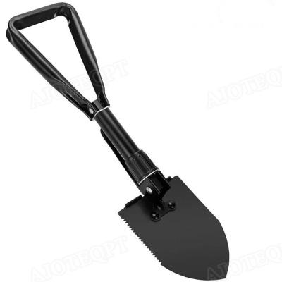 China AJOTEQPT Car Rescue Tool Folding Shovel Mini Military Survival Shovel With Pickaxe Saw Opener for sale