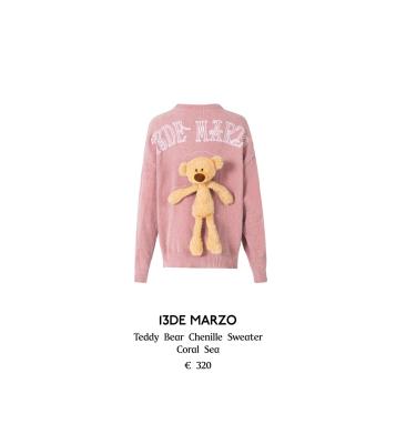 China 2021 New Arrival Anti-pilling Sweater Hot Women's Sleeve O-neck Solid Color Long Teddy Bear Chenille Sweater 13demarzo for sale