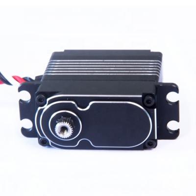 China Low Wear And Tightly Geared All Metal Gear Train Robot Professional Waterproof Brushless Servo For RC Car Drone Quadcopter Size Quality Power Electric Steering Gear for sale