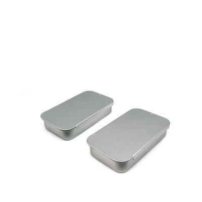 China Custom Dongguan best price handmade high quality aluminum travel small rectangle tin flat box with sliding lid for sale