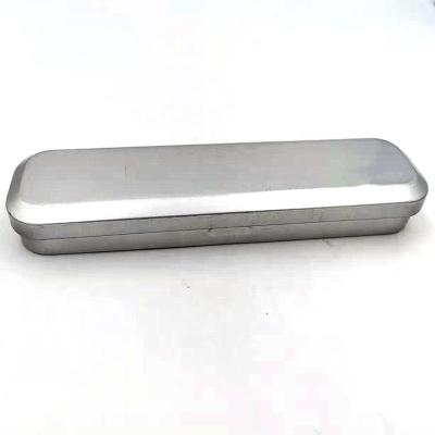 China Food Customized Wholesale Printed Color Lid Rectangle Long Metal Hinged Tin Box for sale