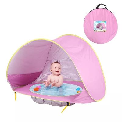 China Kids Beach Tent Automatic Easy-carry Quick-open Sand Shading Play House On The Beach Easy And Portable Kids Customized Logo for sale