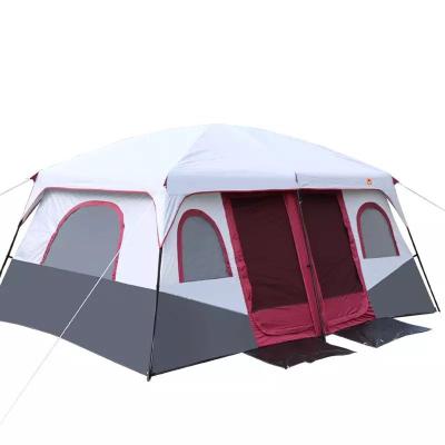 China Extended Type 8-10 Person Family Tent Extra Large Luxury Outdoor Waterproof Portable Camping Tents Sun Shelter Foldable Glamping Tent Large Size for sale