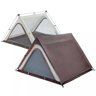 China Tube Type Customizable Logo Material Outdoor Camping Double Layer 1-3 Person Tent Stake Color Rainproof Tent With Mosquito Net for sale