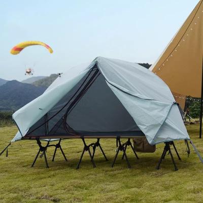 China Tube Type Outdoor Camping Tent Stake Off Ground Tent Aluminum Alloy Single Folding Portable Rainproof Fishing Tent for sale