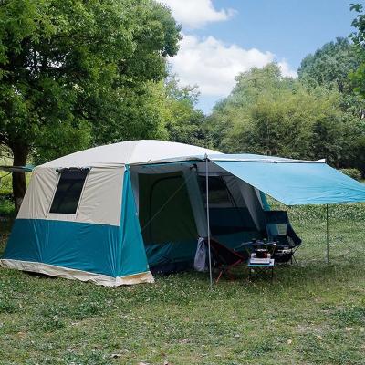 China Extended Type High Quality 8-10 Person Portable Tent Large Family Rising Sleeping Outdoor Waterproof Family Camping Tent Luxury Glamping Tent for sale