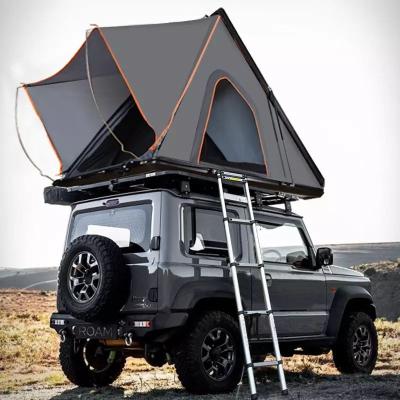 China Car Aluminum Triangle Tent Waterpoof Camping Rooftop Hard Shell Roof Top Tent For Outdoor Camping Raising Roof Car Top Tent for sale