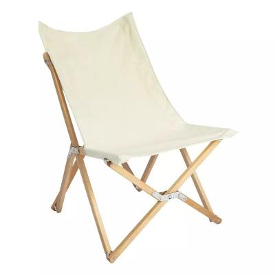 China Camping Chairs Double Canvas Solid Wood Portable Outdoor Beach Fishing Bulk Foldable Wooden Beach Chair Solid Wood Minimalist 66.5*56*78cm for sale