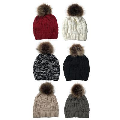 China Piel desprendible Pom Plain Cashmere Cap en venta