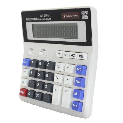 China General Purpose Desktop Calculator Office Supplies Size Big Buttons 12 Digit Electronic Solar Calculator for sale