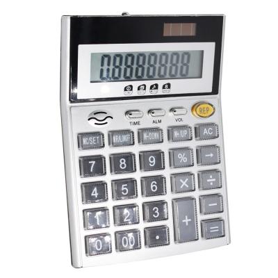 China 8 Digit Multifunctional Desktop Talking Voice Desktop Electronic Calculator with Time Date /Money Checking Function for sale