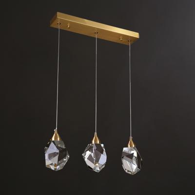 China Crystal Chandeliers Luxury Modern Chrome Kitchen Group Hanging Pendant Lights with Glass Crystal for sale