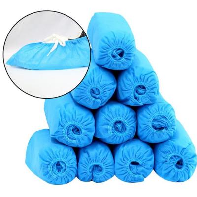 China Food Service Disposable CPE PE Plastic Shoe PP SMS Anti-Slip Blue Covers for sale