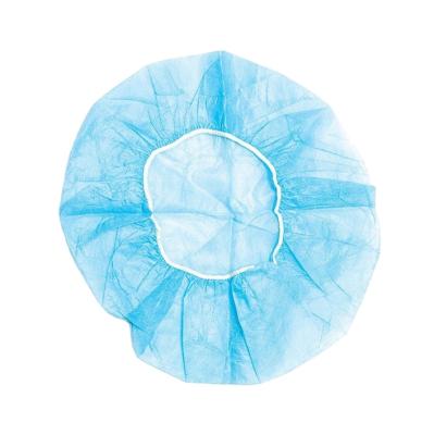 China PP Disposable Round Cap / Clip Cap With ISO Certificates 1/6 Disposable Medical Nonwoven Bulky Head Band Cap Cover Hair Net for sale