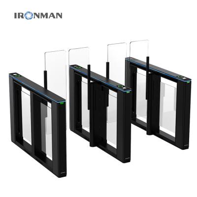 China Aluminium Alloy Pedestrian Turnstile Gate with High Glass for Office Building Entry Management for sale