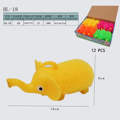 China Hot Sale TPR Squeeze Ball Plastic Flashing Elephant Decompression Toy For Kids for sale