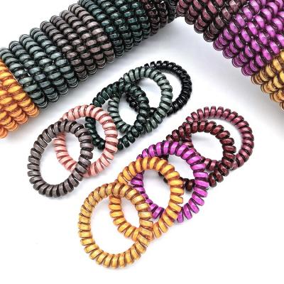 China Professional wholesale fashionable leopard grain ladies TPU spiral hair ring, phone line hair accessories, elastic hair band. for sale