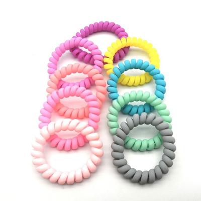 China Wholesale professional fashionable ladies TPU matte spiral ring, phone line hair accessories, elastic hair band. for sale