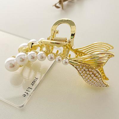 China Popular Women Metal Pearl Hairpin Women Barrette Hair Claw Clips Hair Accessories for sale