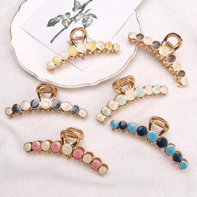 China Popular Women Textured Oil Painting Metal Hairpin Women Barrette Hair Claw Clips Hair Accessories for sale