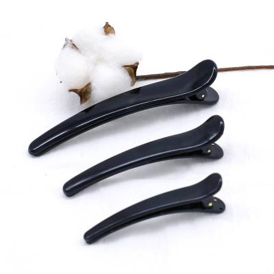 China Black logo hair clip hair clip professional salon plastic simple hairdressing professional salon non-slip alligator bows hair bows DIY non-slip decoration customized for sale