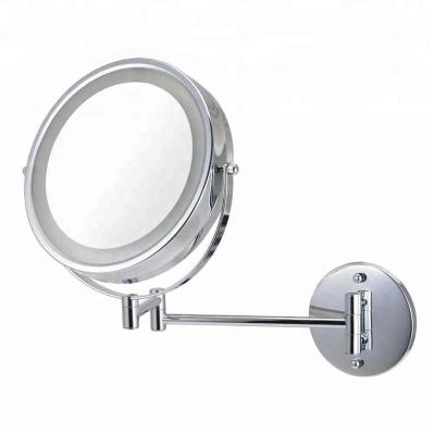 China 8.5 Inch Double Sides Led Adjustable Wall Mirror Battery LED Light Wall Bathroom Mirror Newest for sale