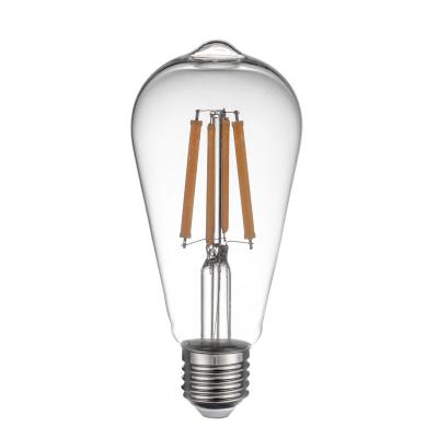 China Modern Simple Most Popular LED Filament Light Bulb ST64 Spherical Clear Glass Base E27 220V Rated for sale