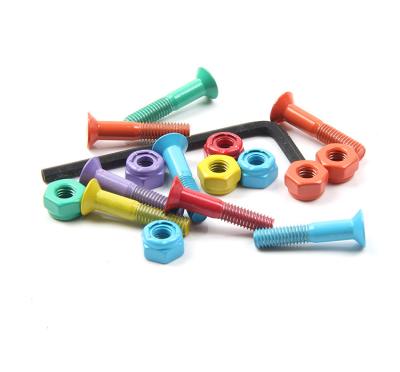 China Adult SKATERGEAR 1 Inch Custom Color Skateboard Bolts Hardware for sale