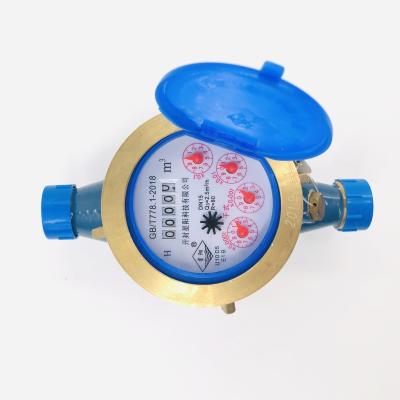 China Domestic Prepaid System Mechanical Water Meter Digital Brass Case Horizontal Installation for sale