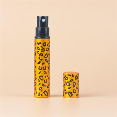 China Perfume And Other Liquid Packaging 8Ml Leopard Print Women Perfume Bottle Cylindrical Style Gold Perfume Bottle for sale