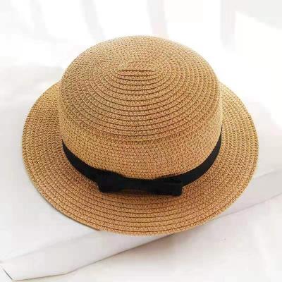 China Foldable Picture Sun Hats Travel Lady UV Summer Brim Straw Hat Beach Protective Bow Tie Fashion for sale