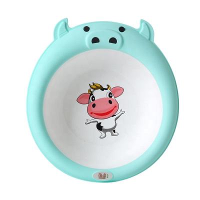 China Eco Coloful Cartoon Pattern PP Friendly Foldable Animal Babies Wash Portable Bath Basins Basin For Baby for sale