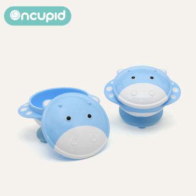 China New Arrival BPA Free Baby Adsorption Force PP Feeding Bowl Blue Calf Toddler Bowl With Suction for sale