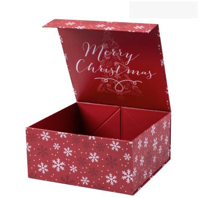 China New Style Hot Selling Handmade Customized Logo Printing Santa Claus Christmas Ribbon Closure Gift Paper Box for sale