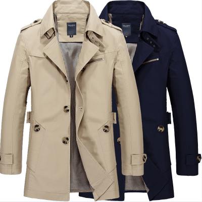 China Waterproof Pure Cotton Washed Mens Lapel Jacket Casual Anorak Mid Length Men's Jacket for sale