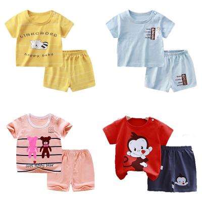 China Cotton 2022 New Summer Kids Clothes Suit Baby Boys T-shirt Shorts 2 Pieces Casual Cotton Children Clothing Short Sleeve Sets for sale