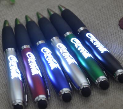 China Fluently Writing 1.0mm Writing High Quality Plastic Point Led Laser Light Universal Active Stylus Pen for sale