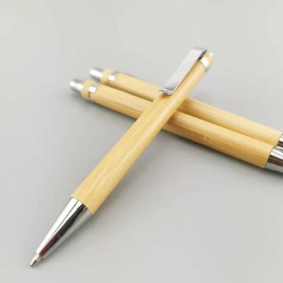 China Multi Function Factory Price Cheap Personalized Desk Set Stand Bamboo Wooden Slim Ballpoint Pen for sale