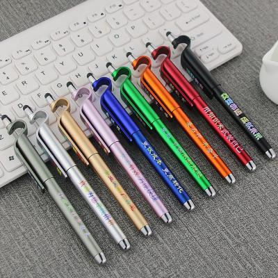 China Multi-Function Pen Tip Pen With Phone Holder Multi Function Signature Office Supplies Stylus Screen Ballpoint Pen for sale