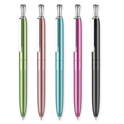 China Promotional Pen Wholesale Luxury Office Stationary Gift Sets Polished 1.0mm Slim Metal Ballpoint Pen for sale