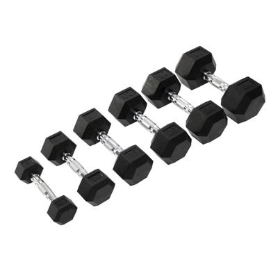 China pro rubber covered dumbbell style dumbbell cast barbell and dumbbell set workout equipment home dumbbell for sale