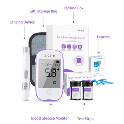 China Plastic blood glucose meter blood glucose monitor including 50 test papers, 50 needles and 1 blood collection pen for sale