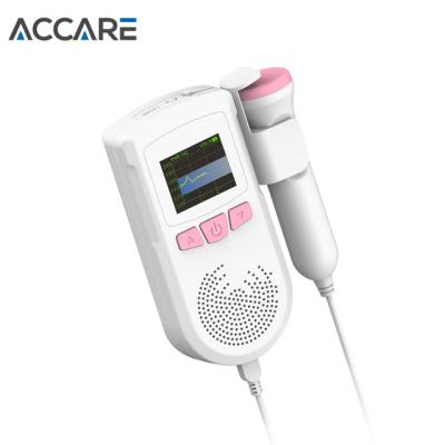 China Plastic Portable Medical Fetal Heartbeat Monitor Baby Heartbeat Apparatus Baby Heartbeat Doppler Fetal Monitor for sale